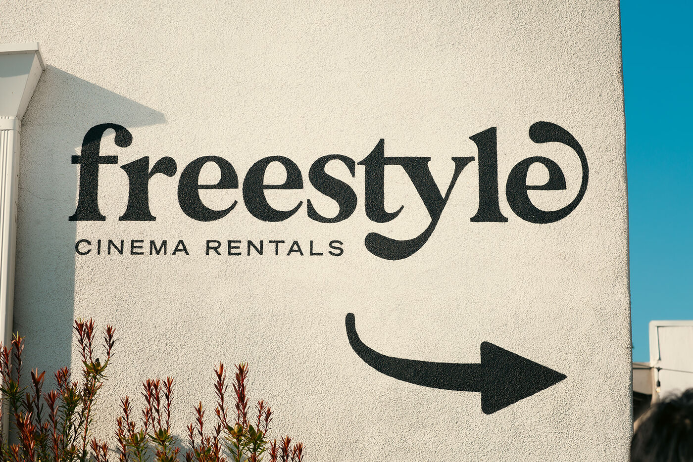 Freestyle Cinema Rentals signage at the entrance