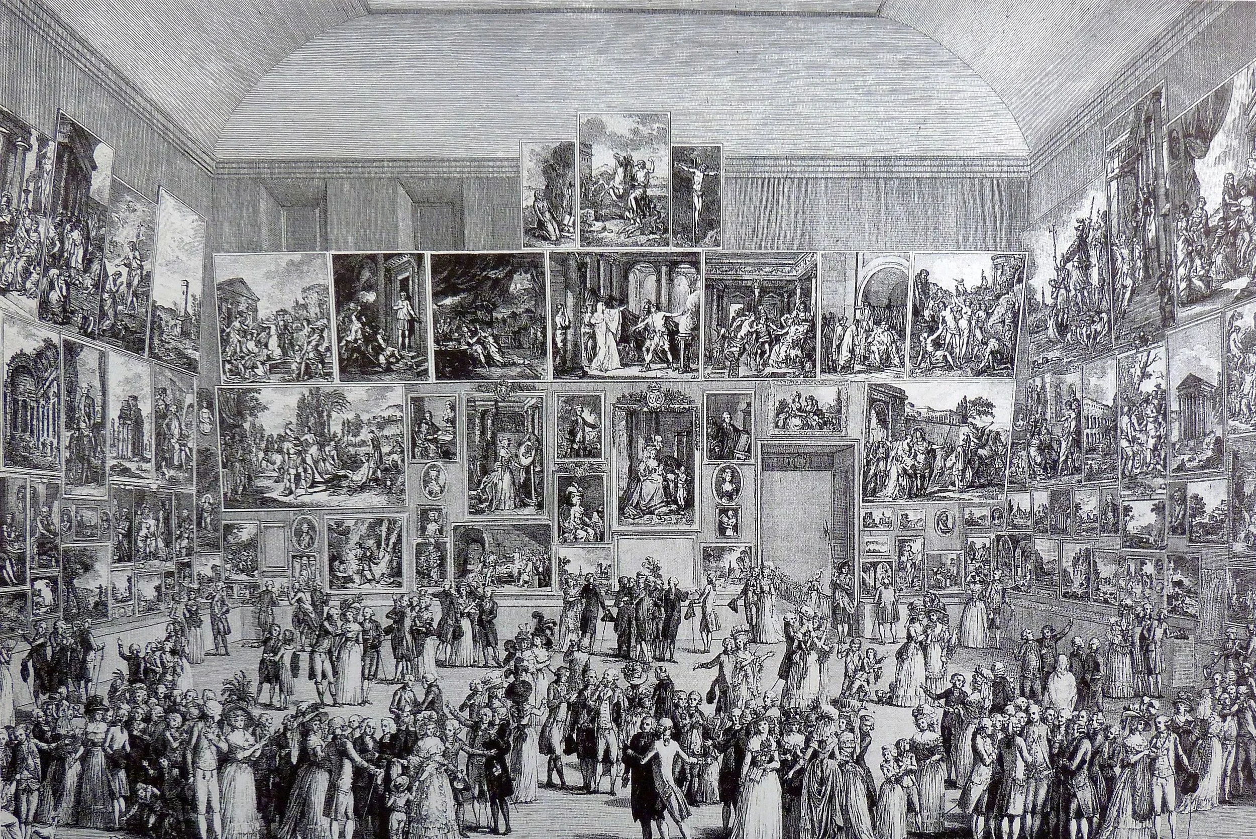 The Salon at the Louvre, 1787 — Pietro Antonio Martini engraving